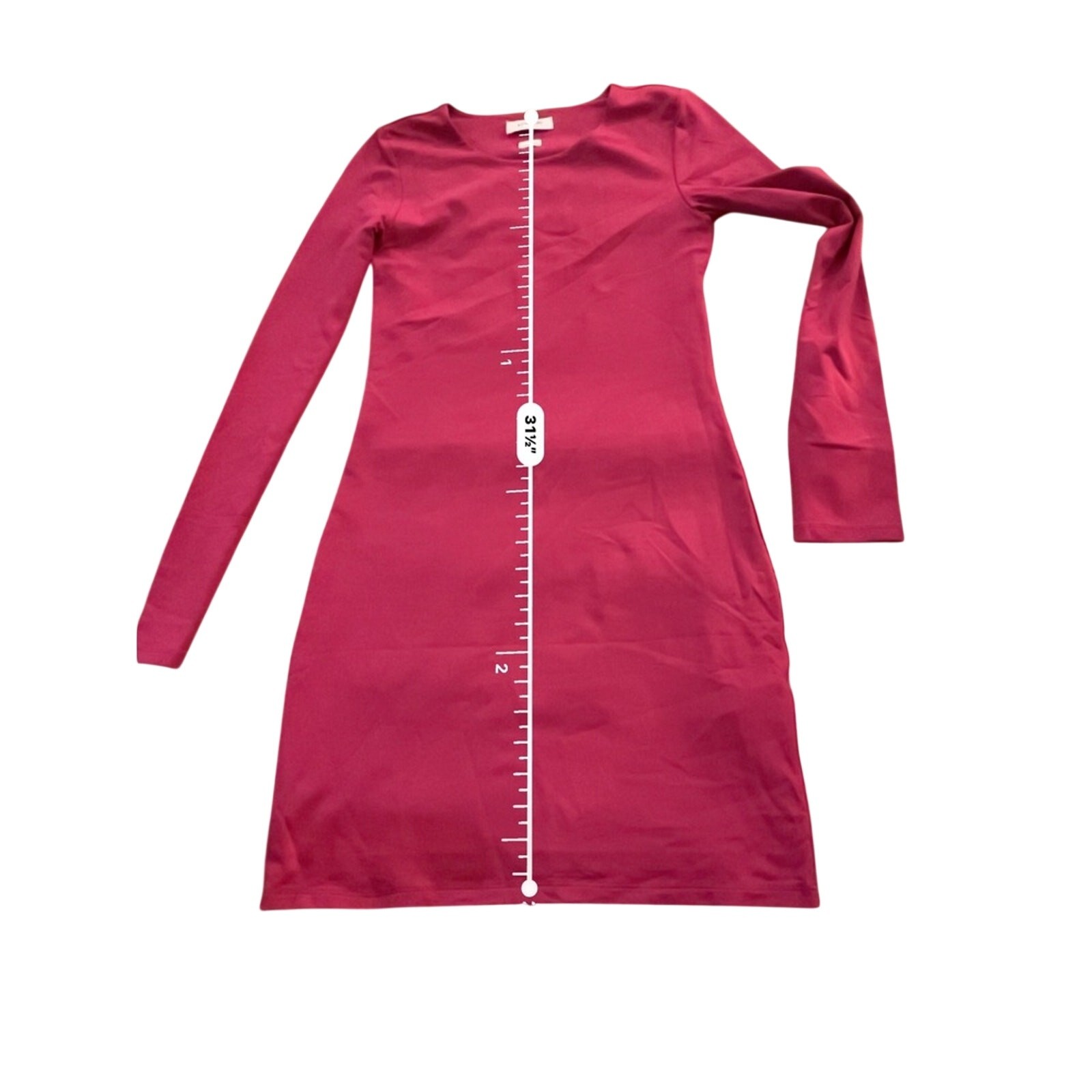 Babaton Aritzia Long Sleeve Bodycon Mini Dress Magenta Size M NWOT SS26