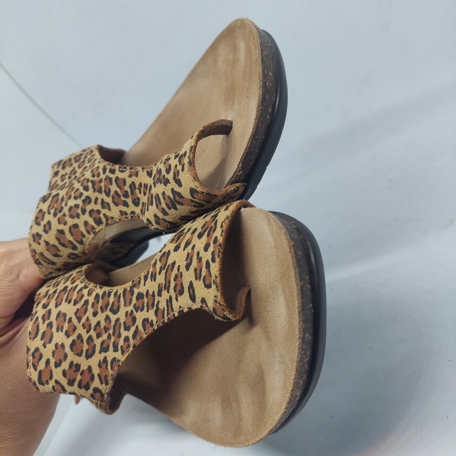 Dansko Reece Sandals Animal Print Leather Thong Slide Womens Size EU 37 US 6.5-7