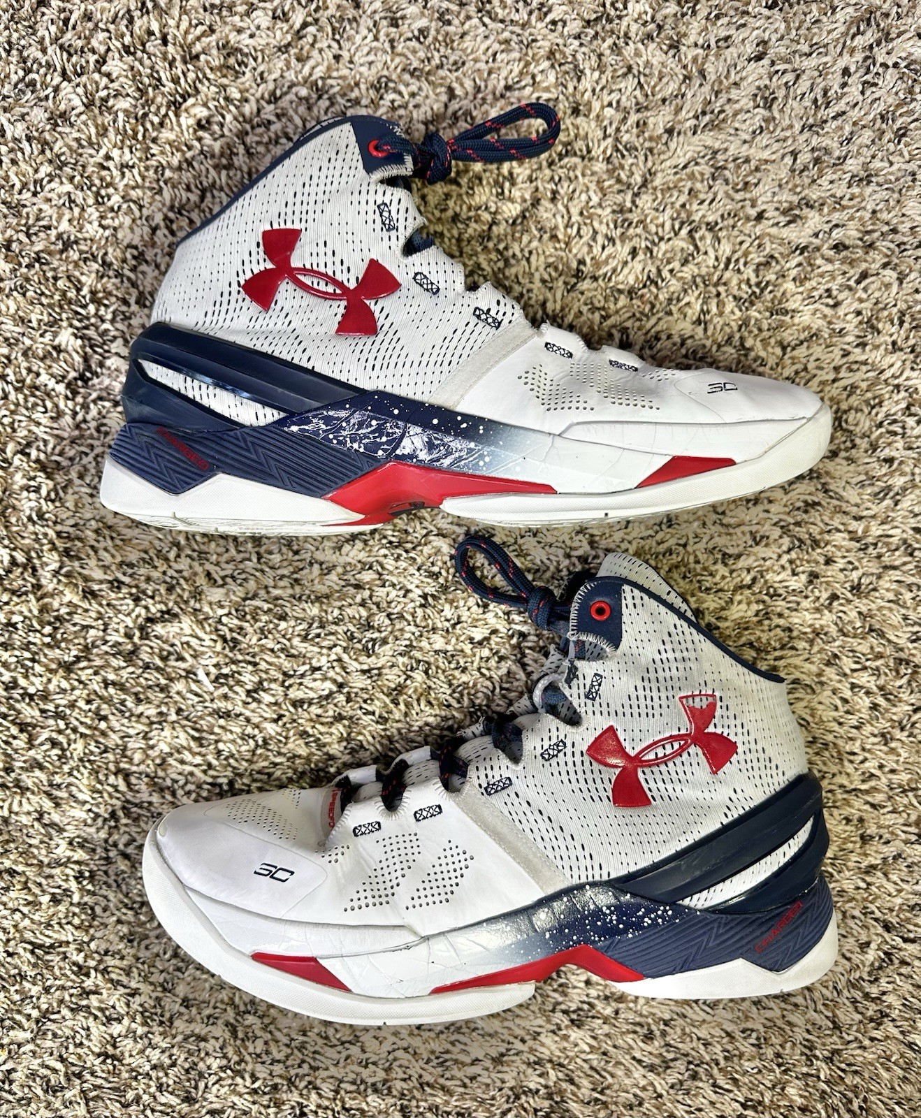 Under Armour Curry 2 USA Olympic Basketball White 1259007-105 Men’s Size 8.5