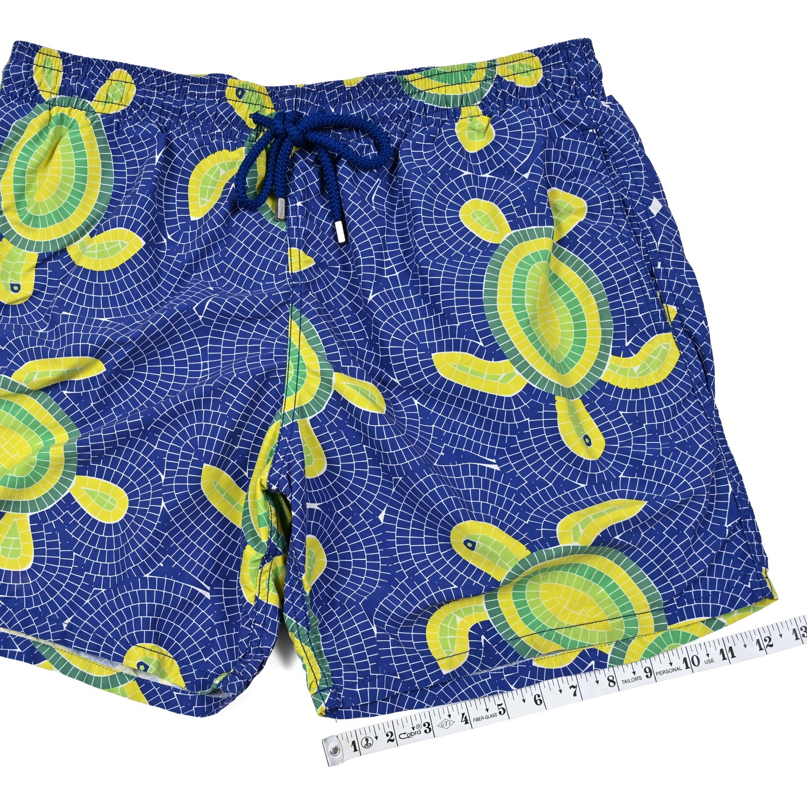 Vilebrequin Moorea Mosaic Sea Turtles Printed Swim Shorts Lined Men’s 2XL Resort