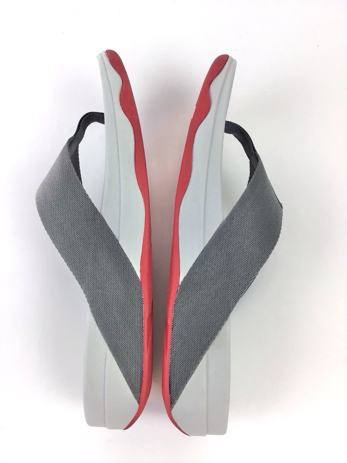 FitFlop Surfa Toe-Post Sandals Pewter Grey Polyester US Size 10