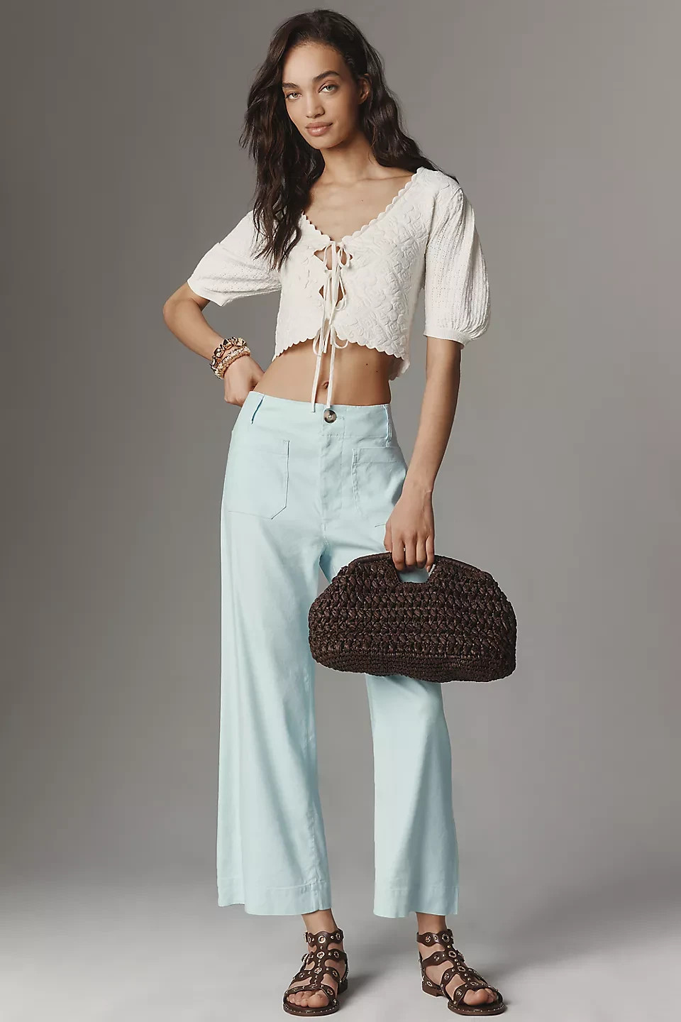 Anthropologie – Colette European Linen Stretch Wide Leg Pants