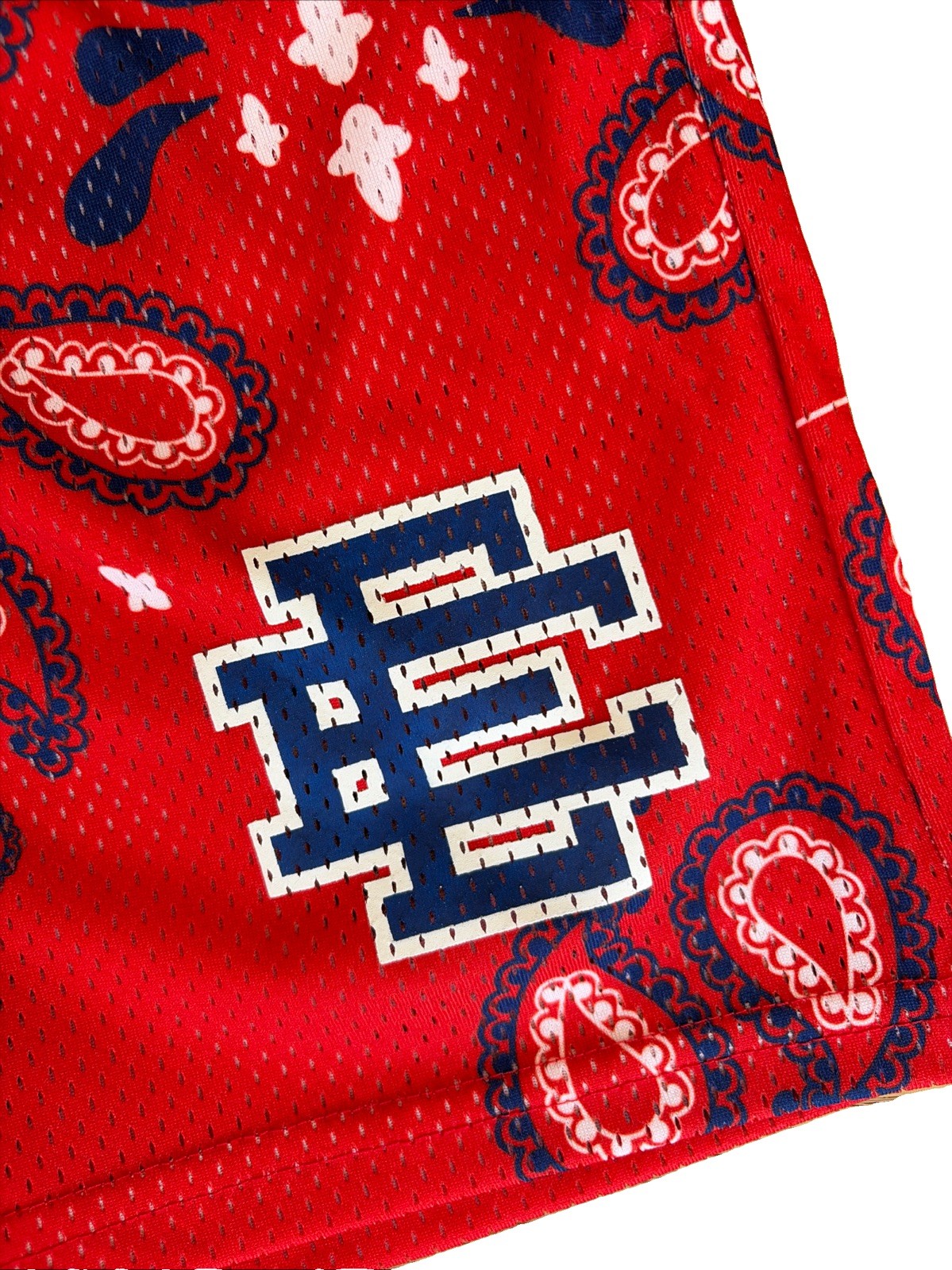 Eric Emanuel EE Basic Red And Blue Paisley Shorts Medium