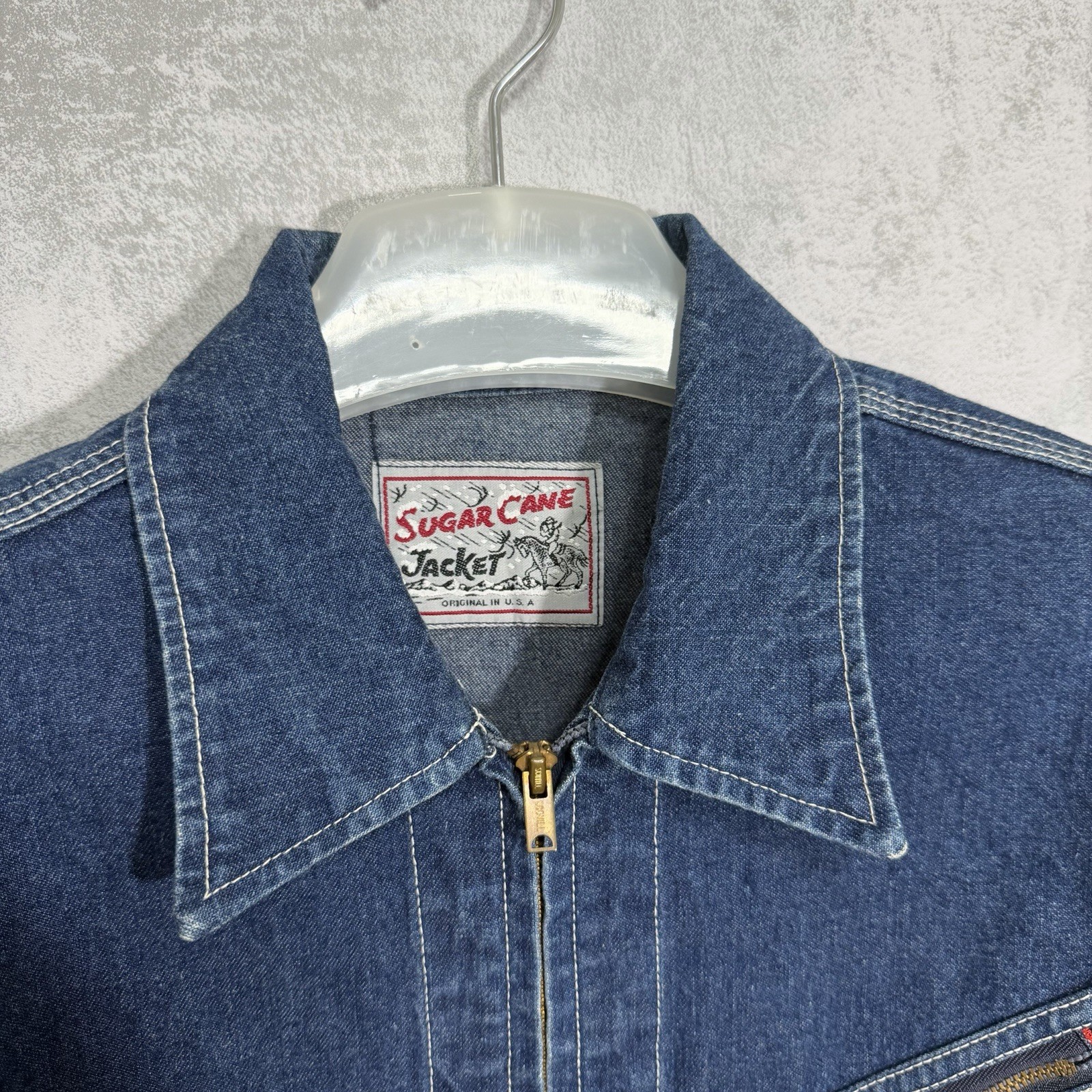 Vintage Vtg Sugar Cane Denim Zip Jacket Large Mens Selvedge Iron Heart Momotaro