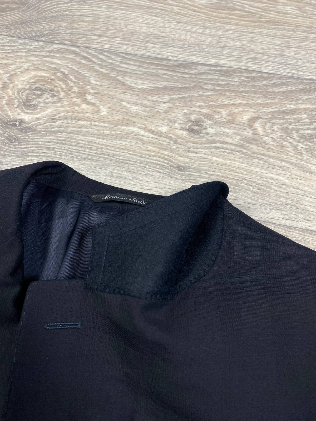 Canali Mens Blazer Muslin Wool Viscose Black Check UK 54 two button