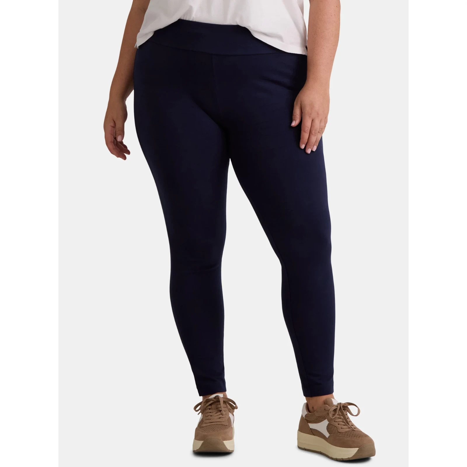 Terra & Sky 4X (28W-30W) Dark Navy High Waist Ankle Length Leggings NWT