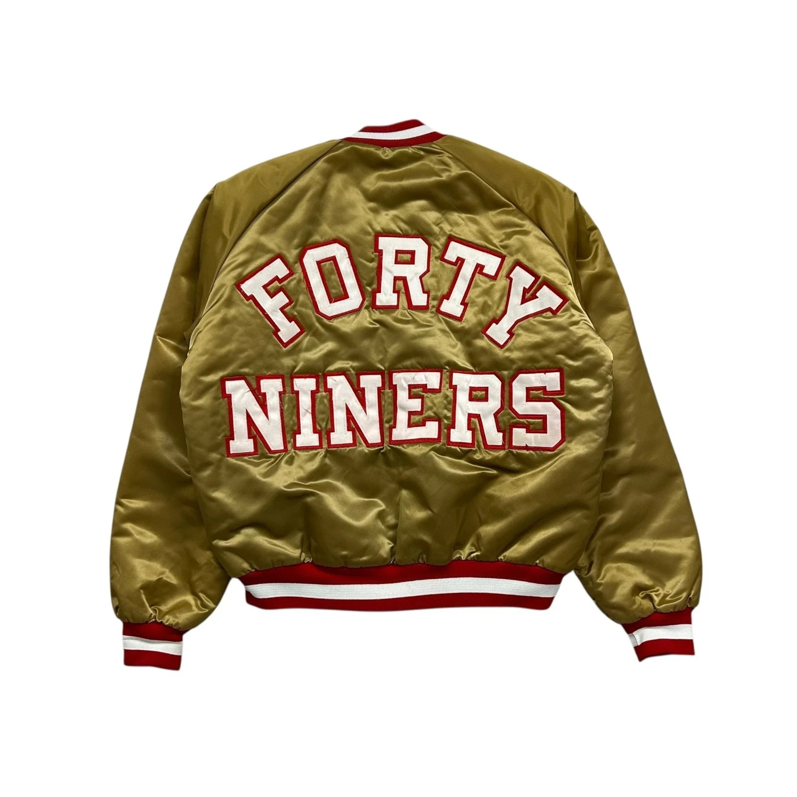Vintage 90s SAN FRANCISCO 49ERS Satin Bomber Jacket – Varsity Style
