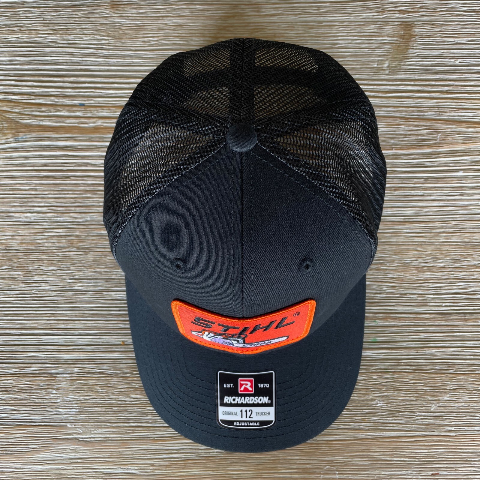 Stihl Chainsaw Vintage Patch Hat – Richardson 112 All Black Cap