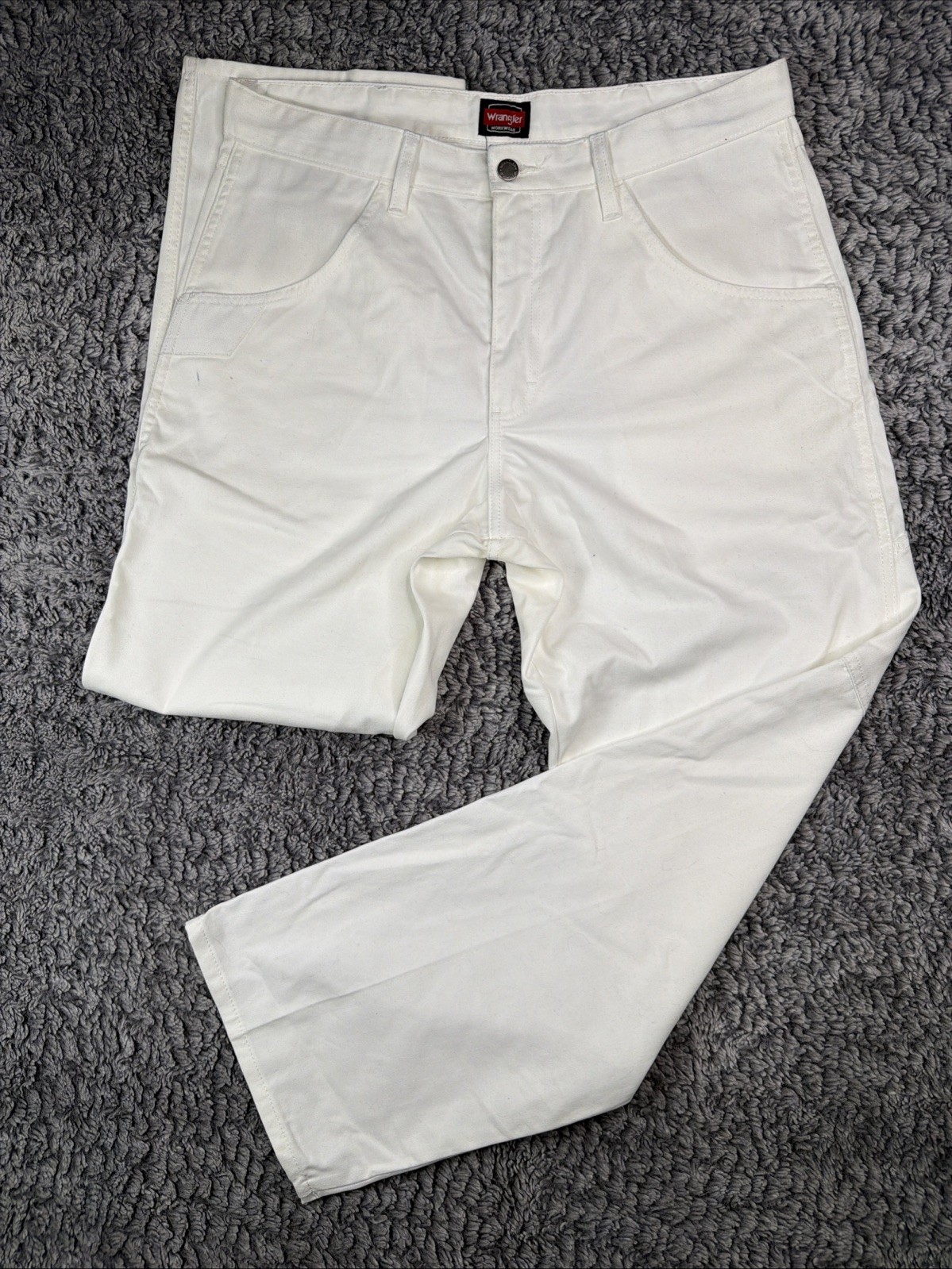 Wrangler Workwear Pants Mens 34×30 White Carpenter Utility Painter Jeans