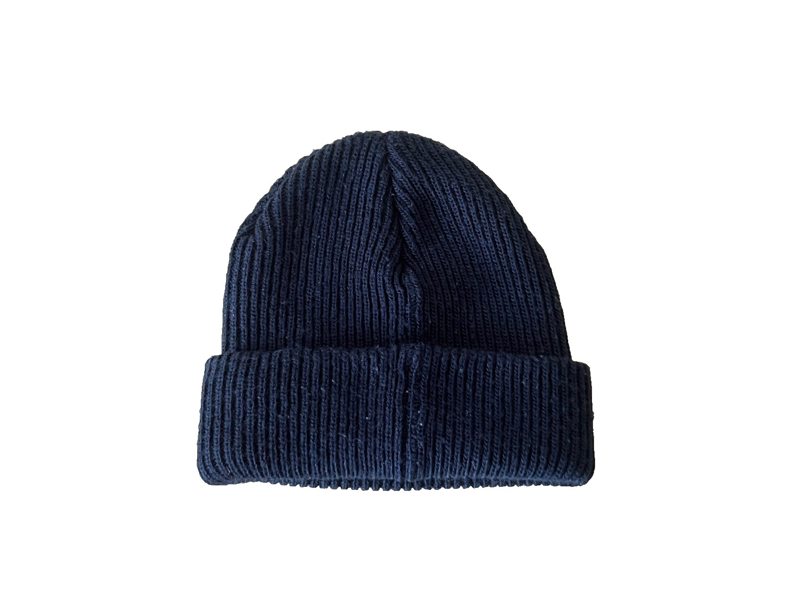 COLUMBIA NAVY BLUE RIBBED CUFFED KNIT BEANIE HAT ADULT ONE SIZE OS