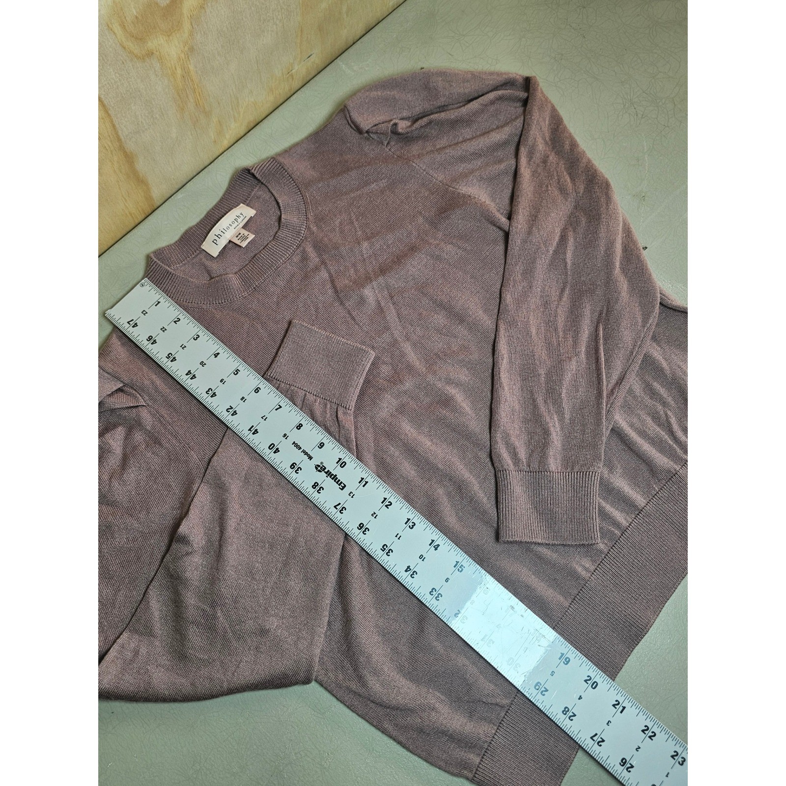 Philosophy Republic Clothing Womens Mauve Puff Sleeve Cashmere Blend Sweater M