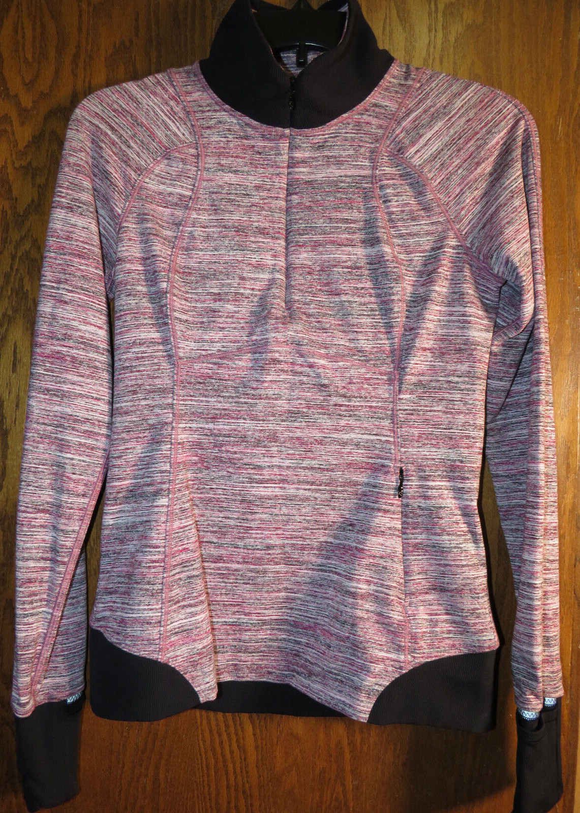 Lululemon 6 Runderful Half Zip Space Dye Camo Berry Rumble Red Black EUC!