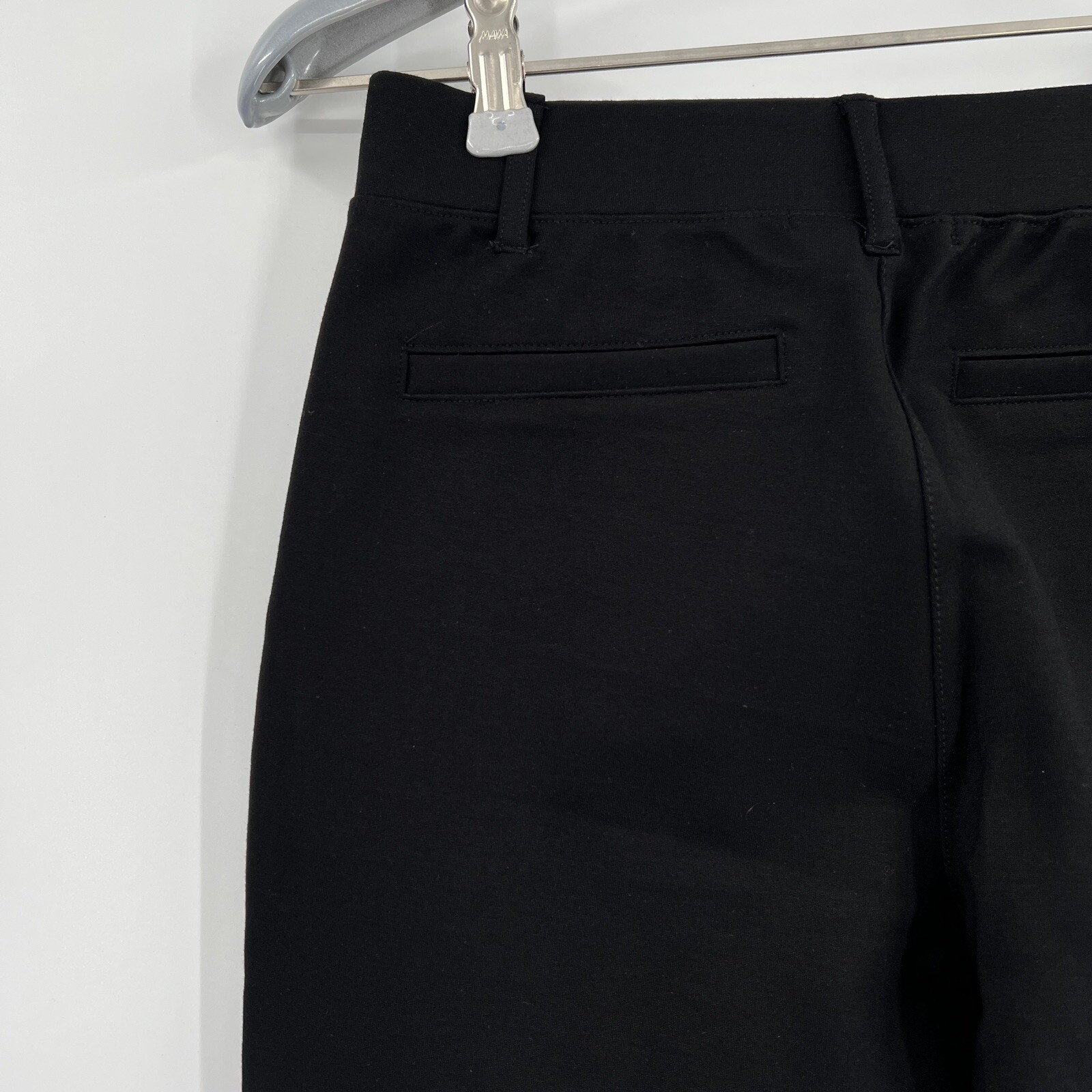 Quince Women’s Black Ultra-Stretch Ponte Pants Straight Leg XS Petite 28″ NWT