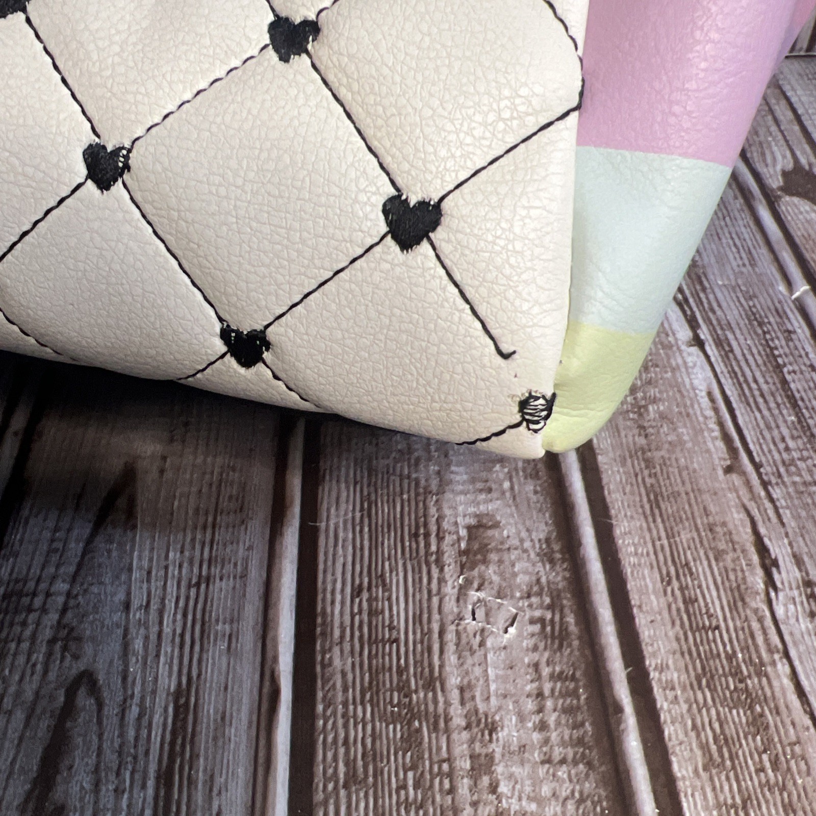 Love Betsy by Betsey Johnson Purse Black White & Pastel rainbow