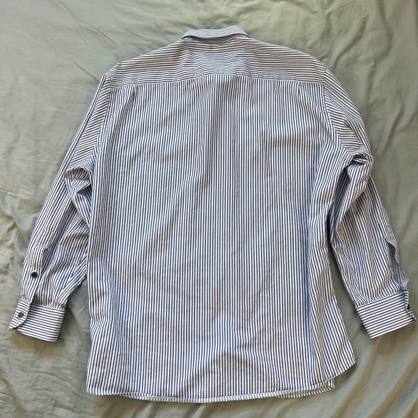 Ermenegildo Zegna Men’s Striped Dress Shirt XL Made in Turkey Missing Buttons