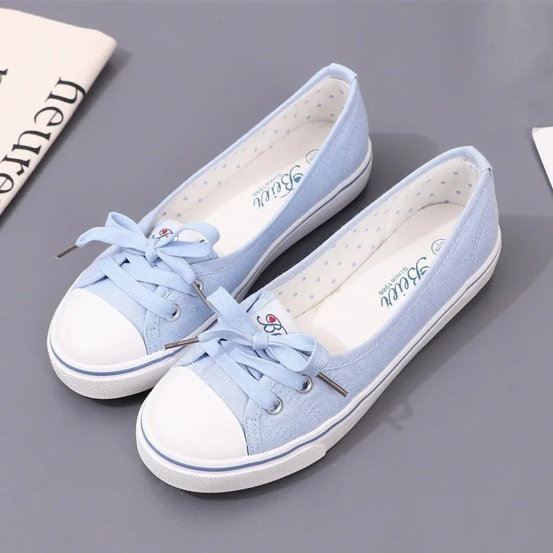 Women’S White Canvas Sneakers Platform Casual Shoes Lightweight Summer Flats