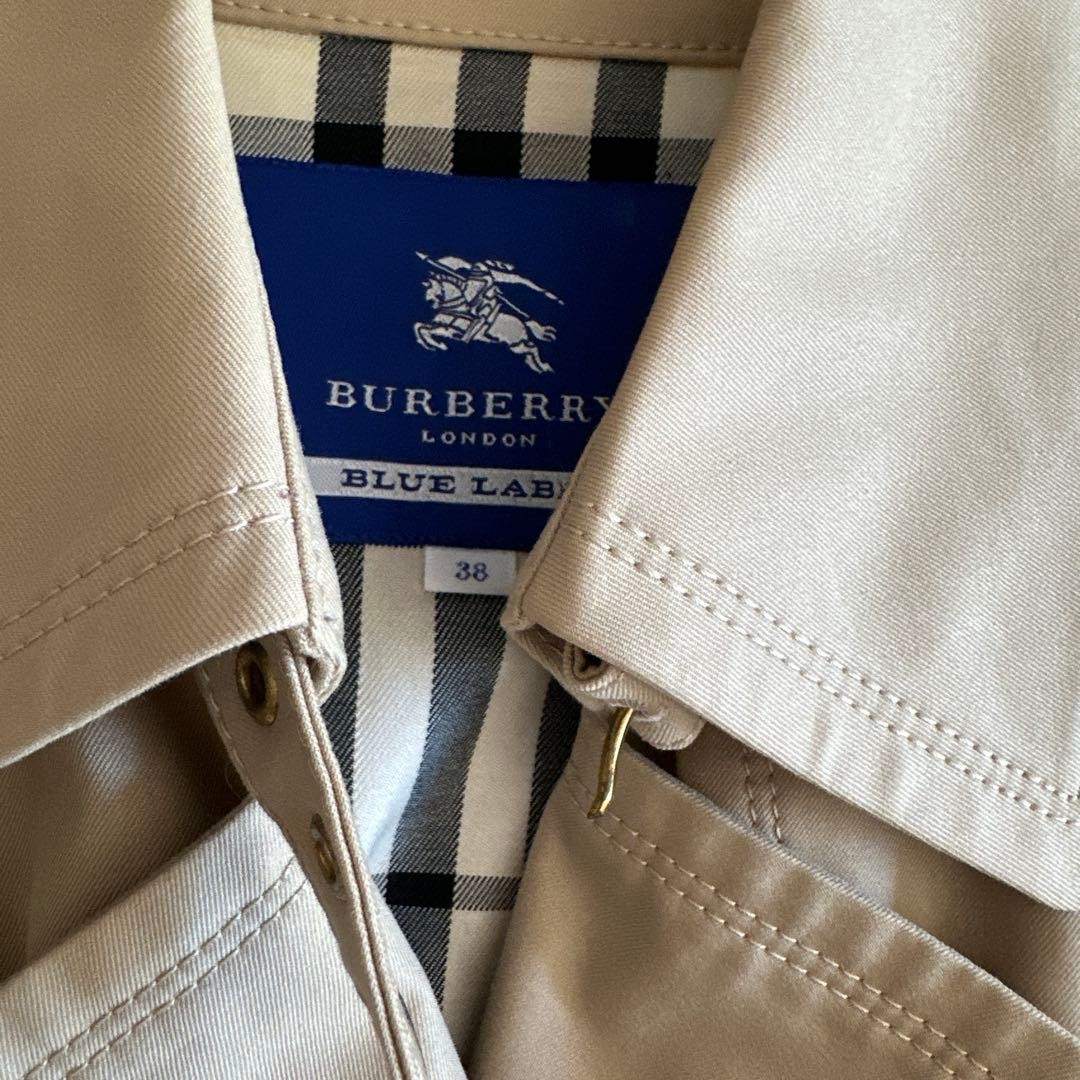 BURBERRY BLUE LABEL Beige Trench Coat Nova Check Womens Size 38