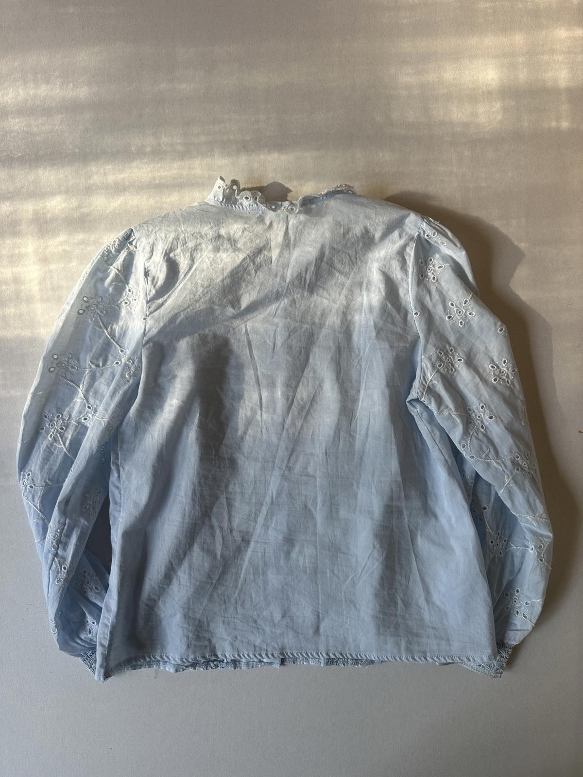 Light Blue Lace Button Up Shirt