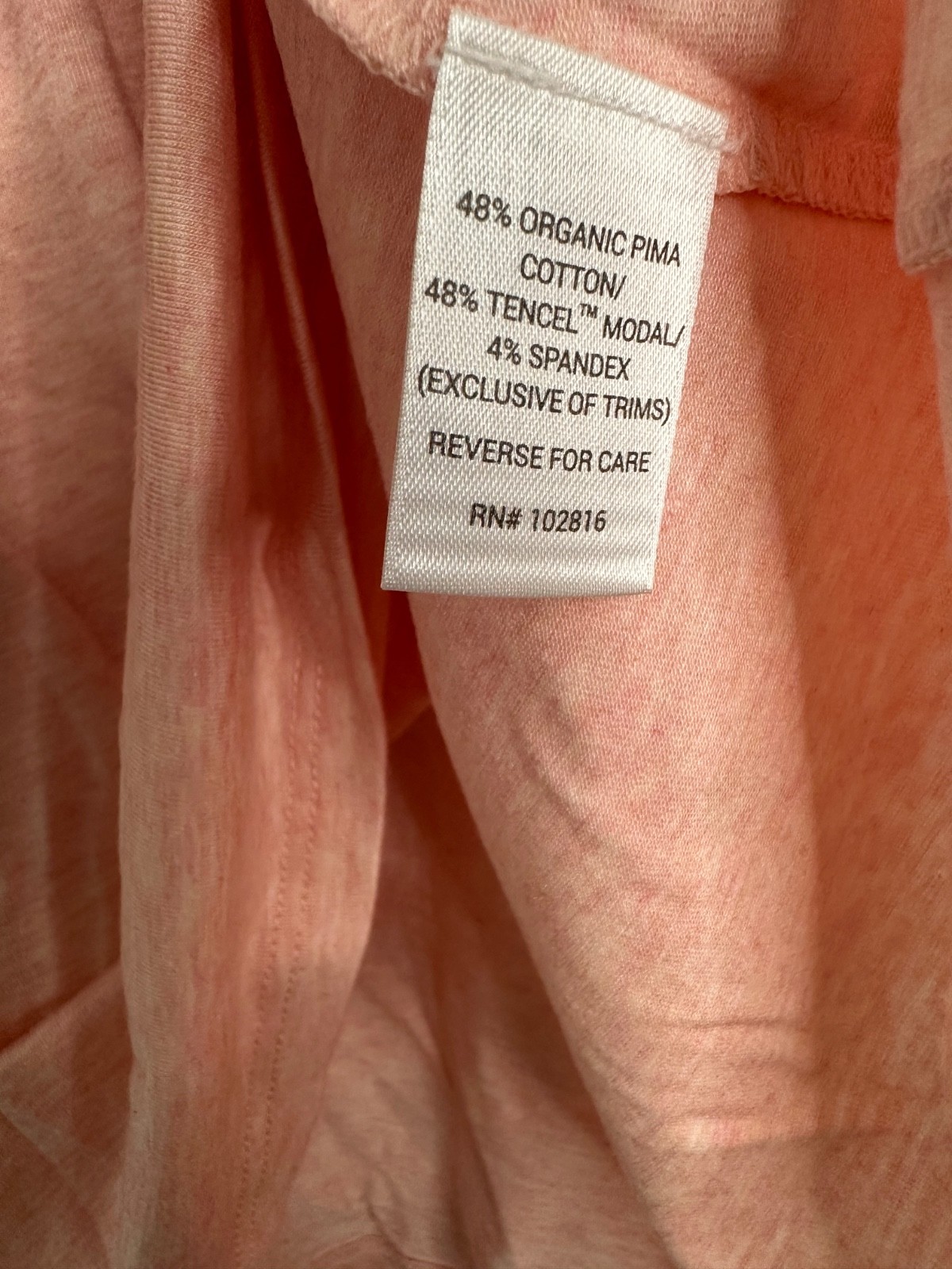 Garnet Hill Size XL Heather Pink Organic Pima Cotton Tencel Blend Knit Shirt