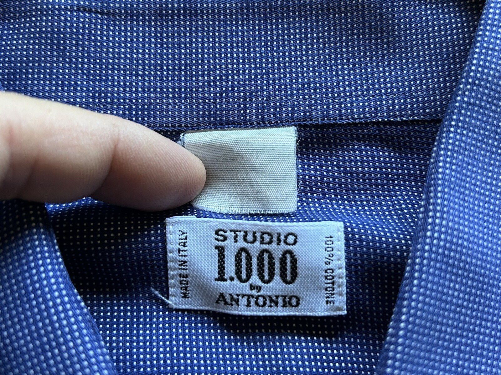 Men’s Studio 1.000 By Antonio Italy Blue Button Down Dress Shirt Size 41 / 16