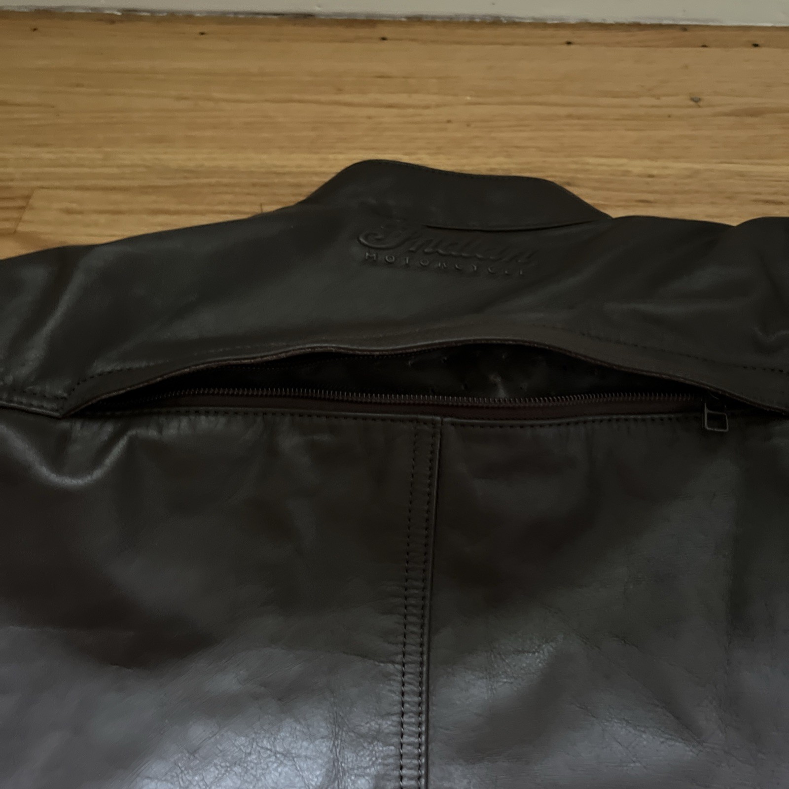 Indian Motorcycle Men’s Phoenix Leather Jacket W/ Armor Brown New Genuine