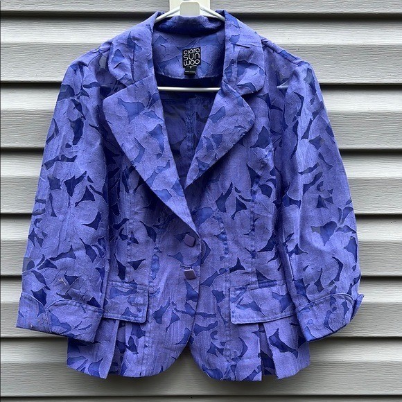 Clara Sun Woo | Purple Button Closure Thin Jacket size small