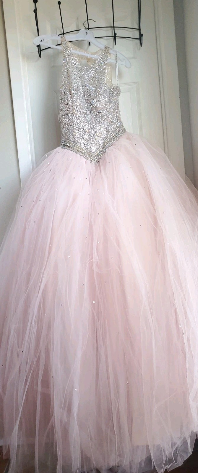 Mori Lee 60040 Valencia Gardner Sequin Dress Nude Blush Quinceanera Prom Size 0