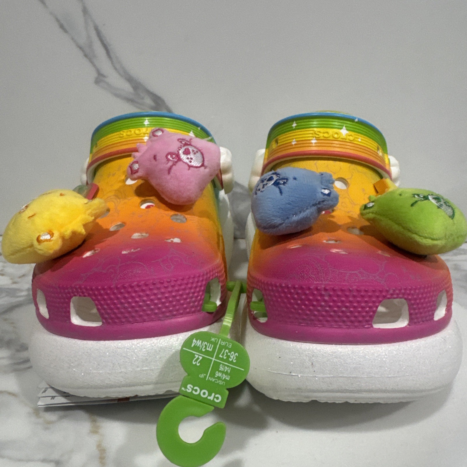 Crocs x Care Bears Crush Clogs Men 4 Women 6 Rainbow Platform Jibbitz Light Up