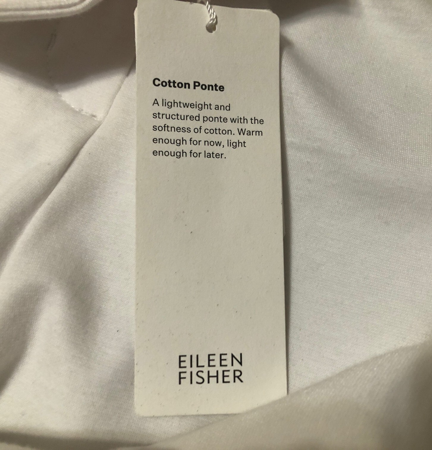 NWT EILEEN FISHER “3X” WHITE ORG COTTON BLEND PONTE HI WAISTED ANKLE PANTS $178