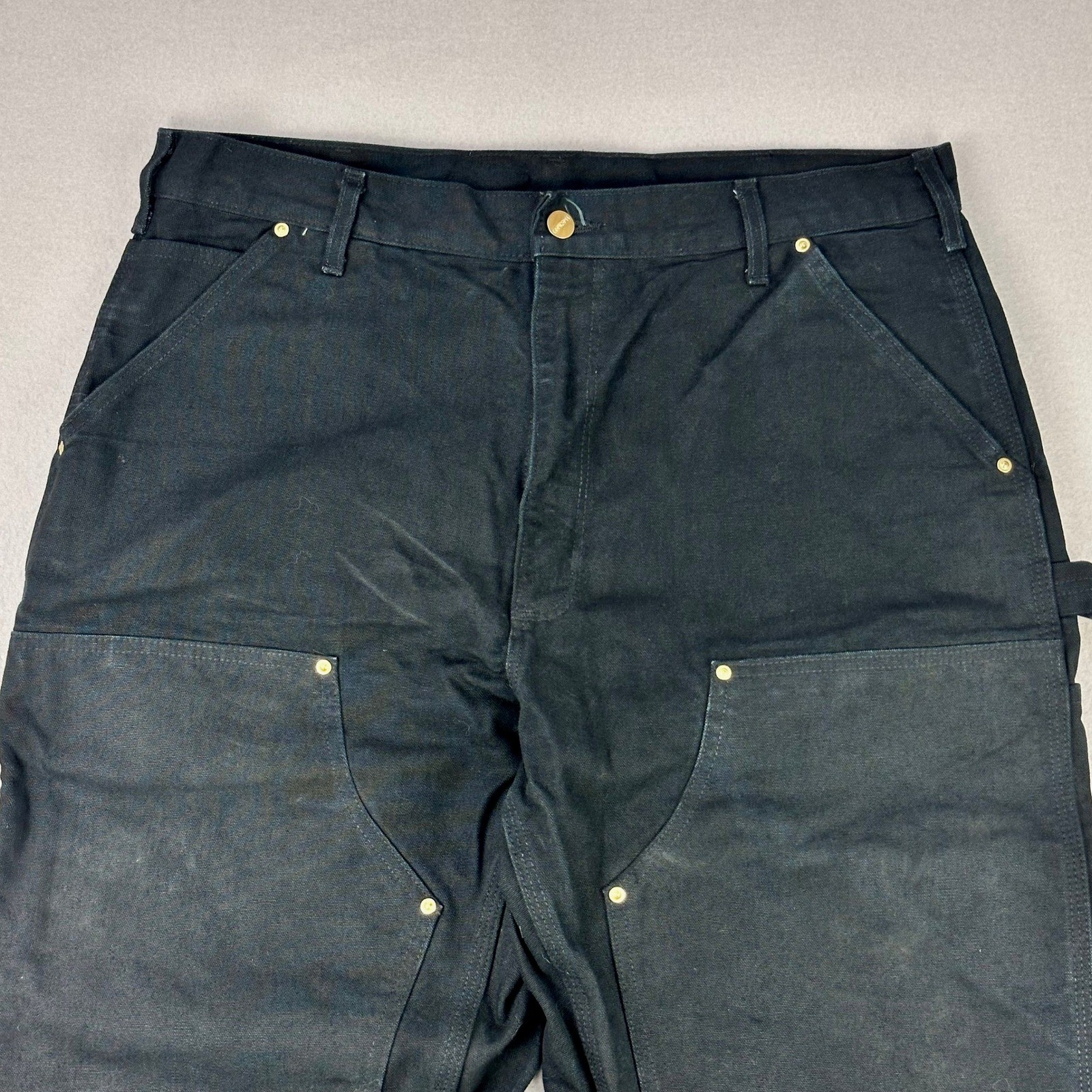 Carhartt Double Knee Work Pants B01-BLK Mens 36×34 Duck Canvas Loose-Fit USA Y2K