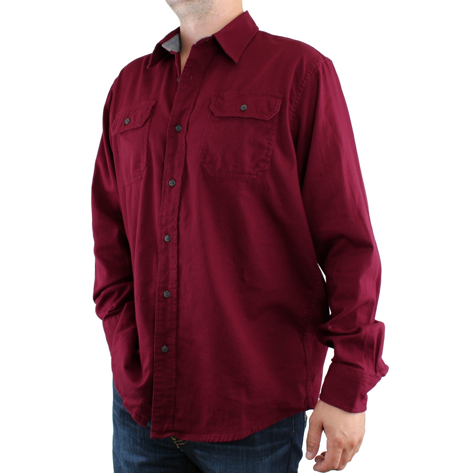 Wrangler Men’s Comfort Flex Shirt Denim Twill Long Sleeve Button Up Regular Fit
