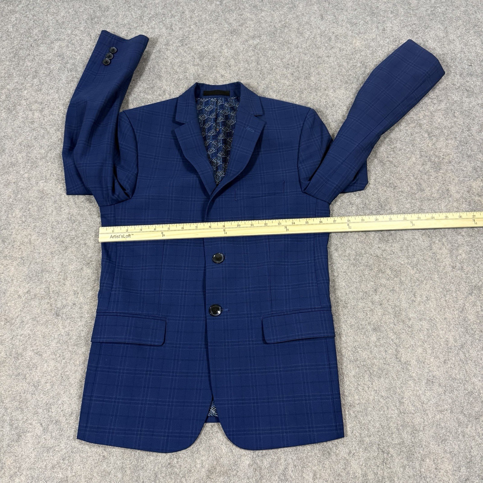 Tallia 2-Button Blazer Jacket Men’s Sz (Measurement See Picture) Blue Glen Check