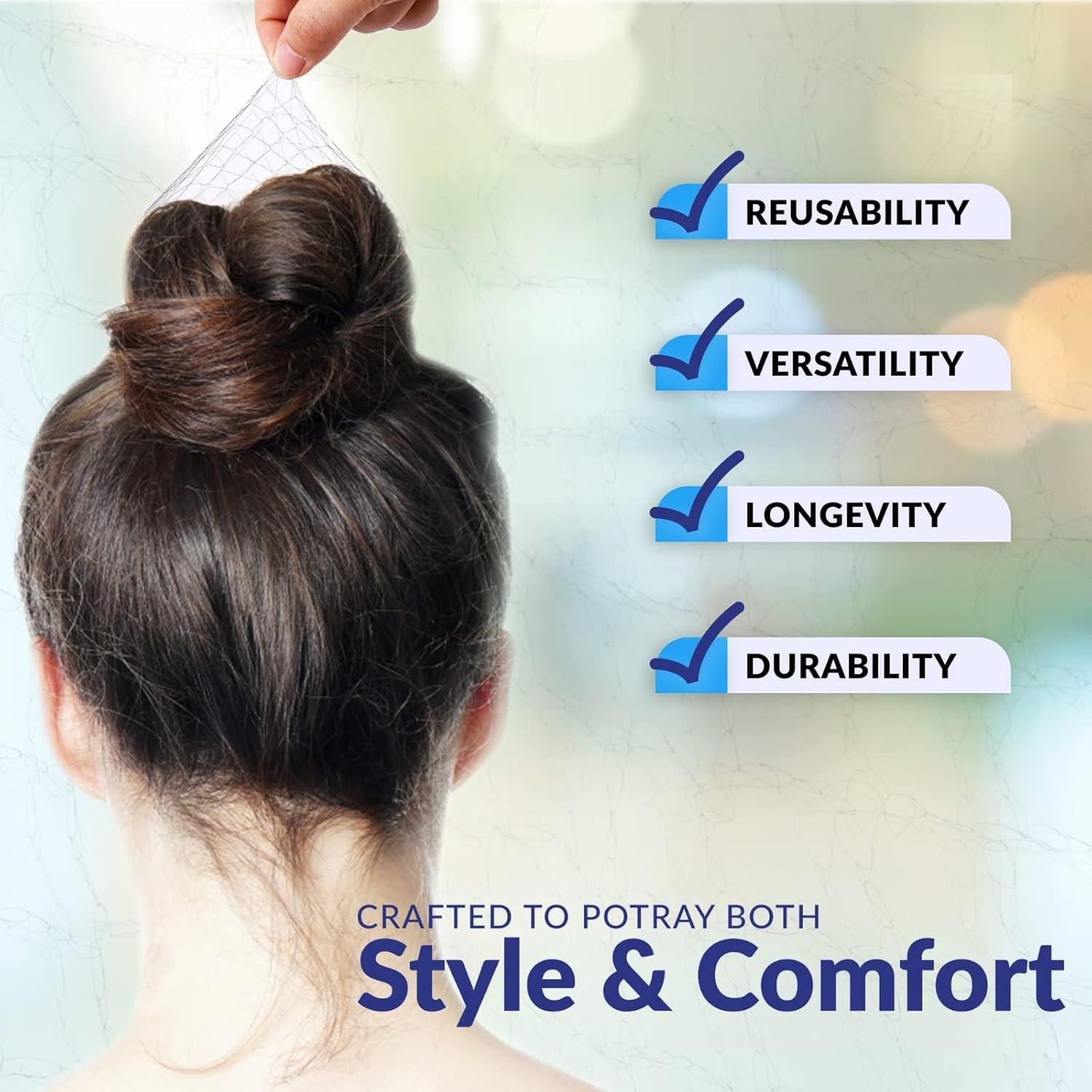 100X Hairnet Black Invisible Hair Nets Elastic Edge Mesh Stretch Bun Cover