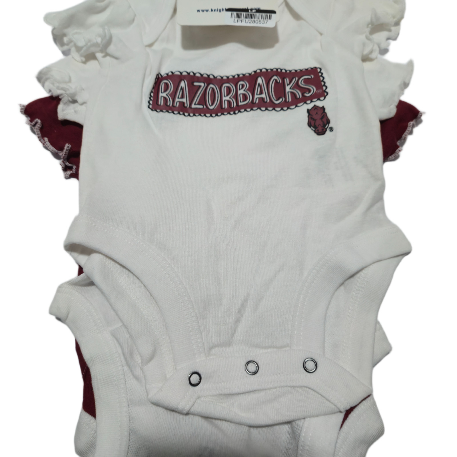 Rivalry Threads 91 Baby Girls Set of 3 NCAA Arkansas Razorbacks Bodysuit 0-3 Mos