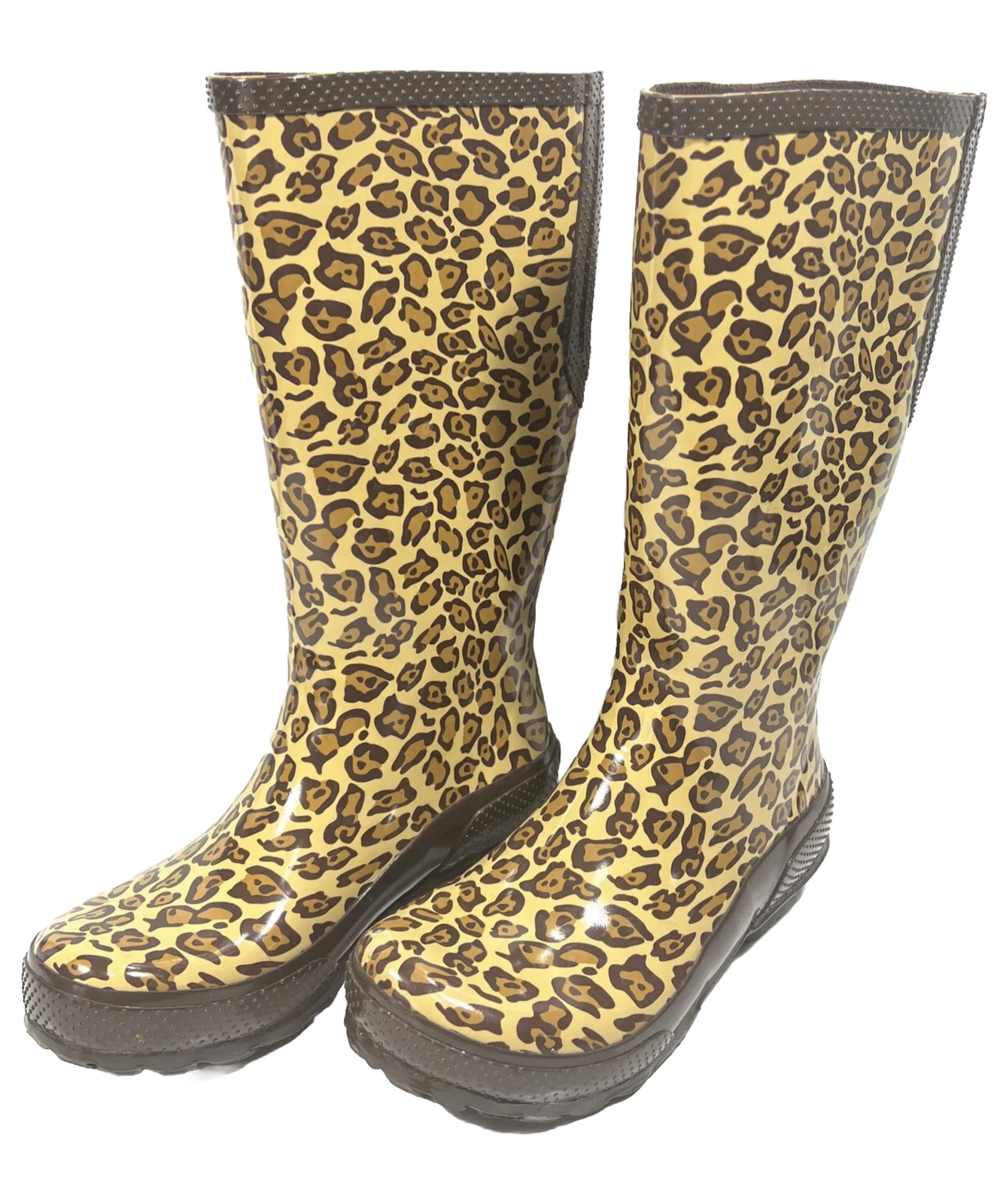LADYS LEOPARD PRINT BOOTS SIZE 7 EXCELLENT CONDITION MODEL 203234 TALL RAIN BOOT