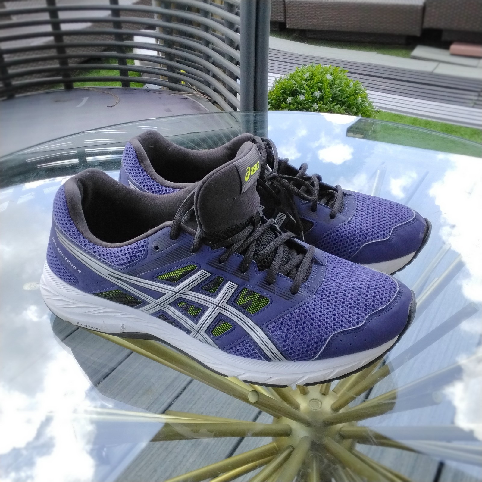 Asics Men’s Gel-Contend 5 Blue Green White Running Shoes Size US 13, EURO 48