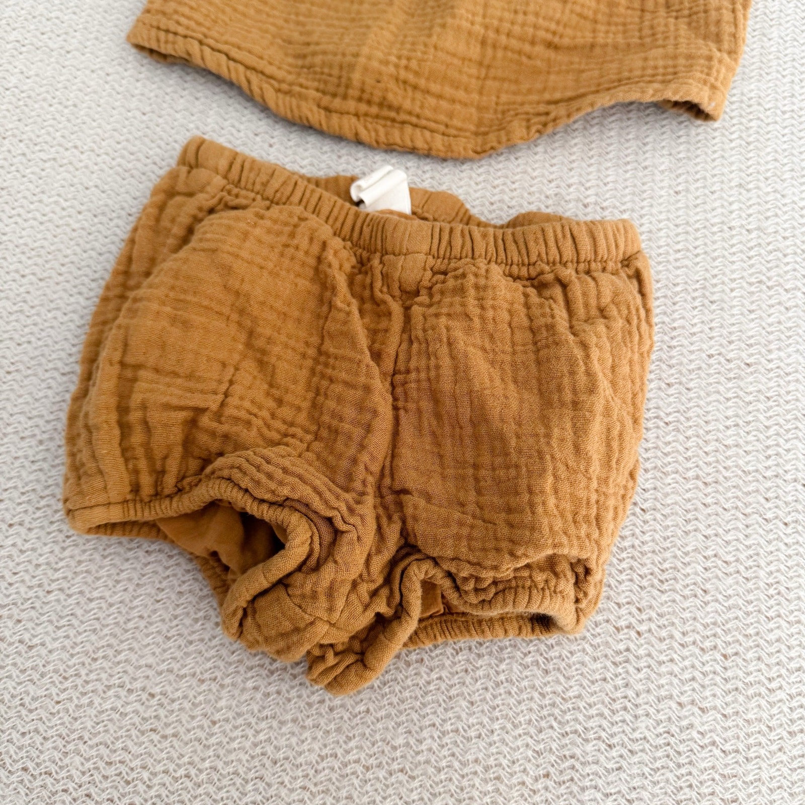H&M Brown Muslin Cotton Tank Top + Bloomer Outfit Set – 3 Months