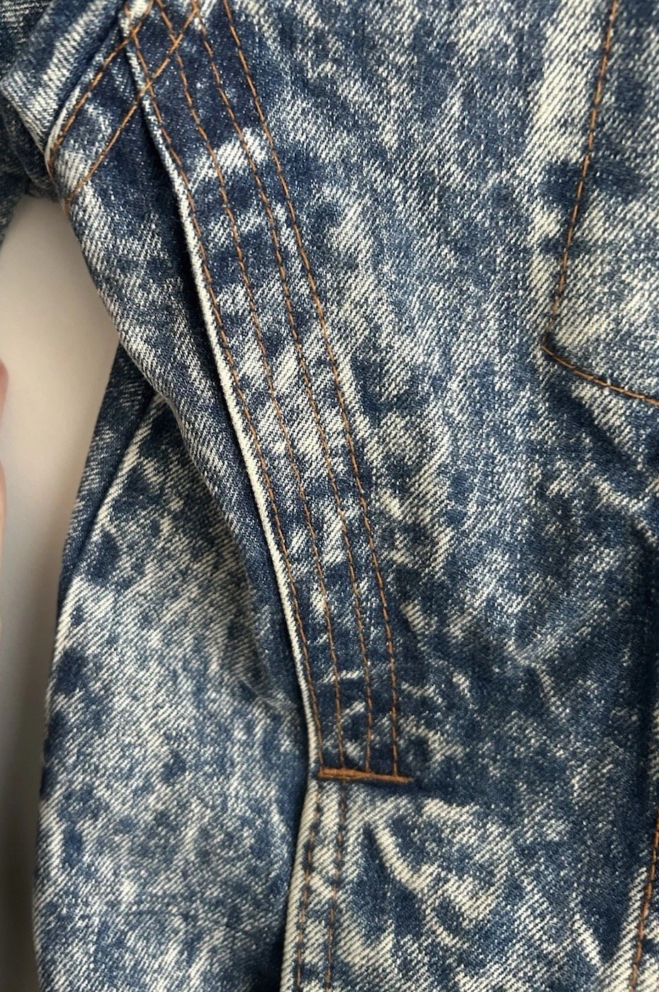Vtg Acid Wash Denim Jean Jacket Men’s Large 90s Grunge Oversized Hip Hop Coat