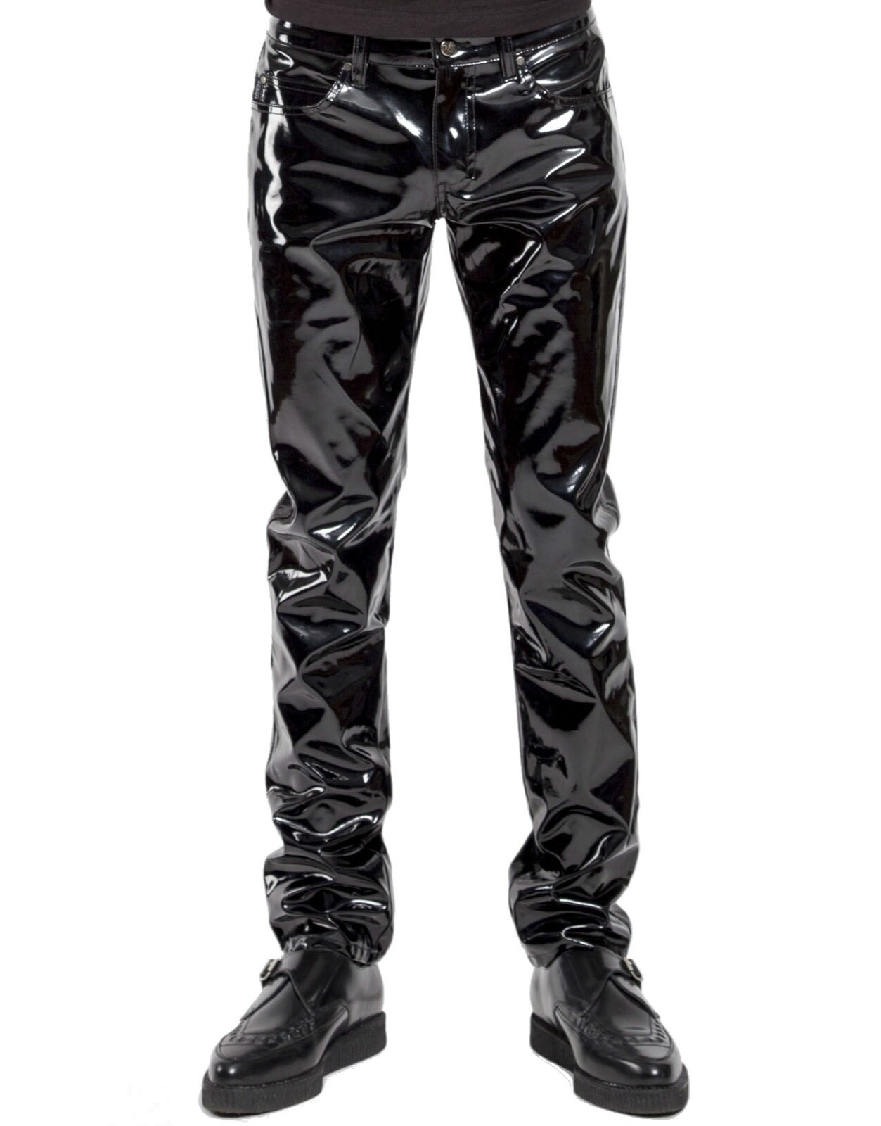 Tripp Vinyl PVC Goth Punk Vampire Gothic Black Slim Shiny Pants
