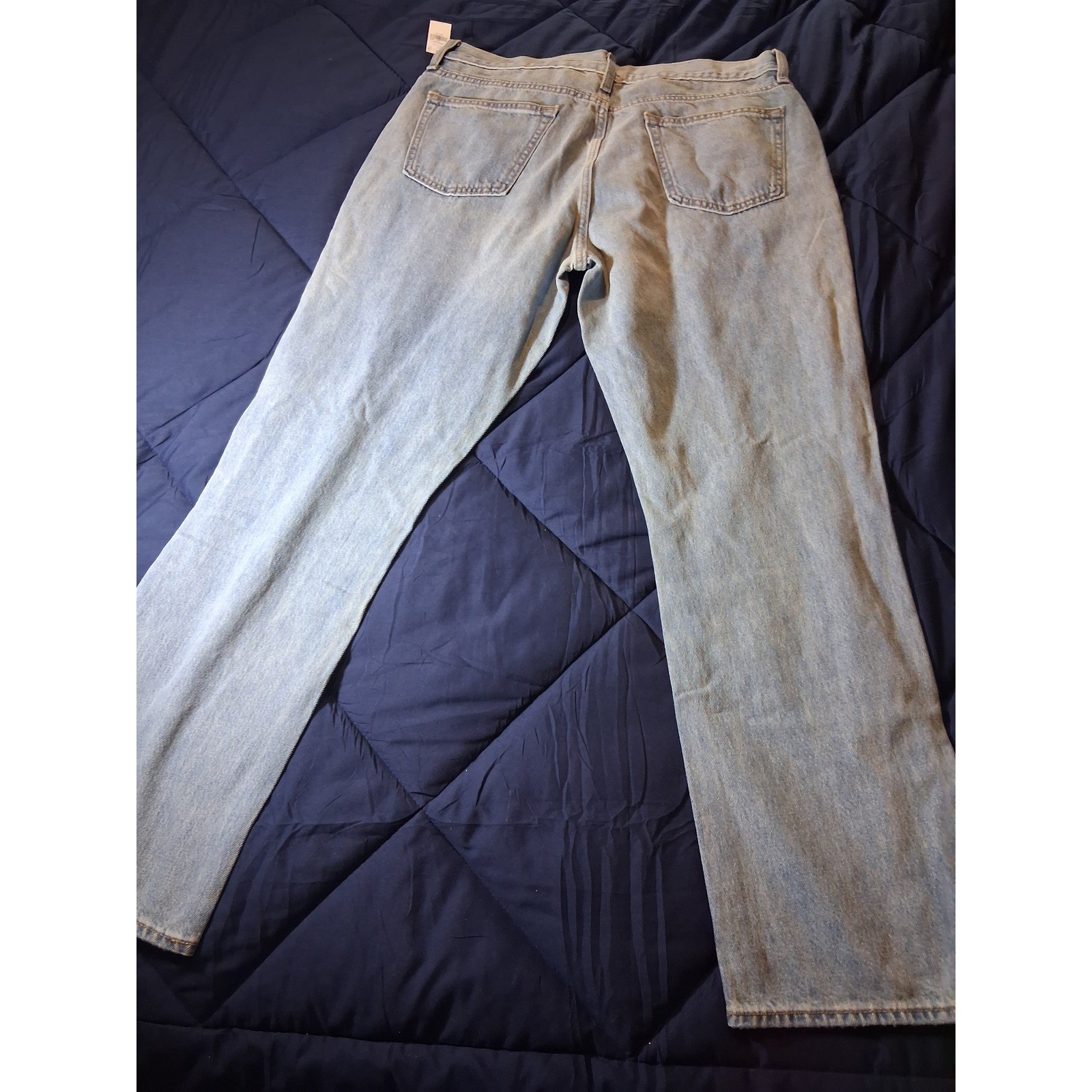 Old Navy Mens Straight Leg Jeans Light Wash Blue Denim 36×32 NWT