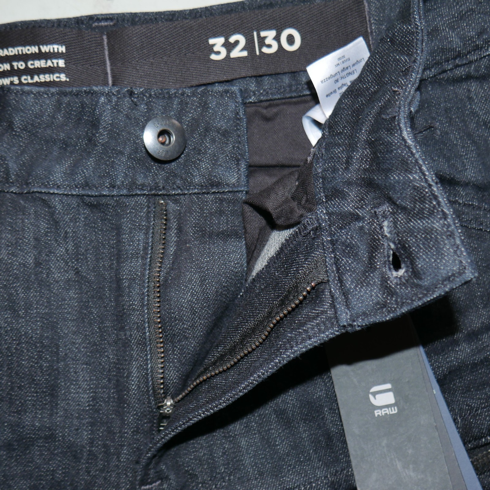 G-Star 3D Cargo Tapered Jeans Mens Size 32×30 Dark Rinse Denim Moto Pants NWT