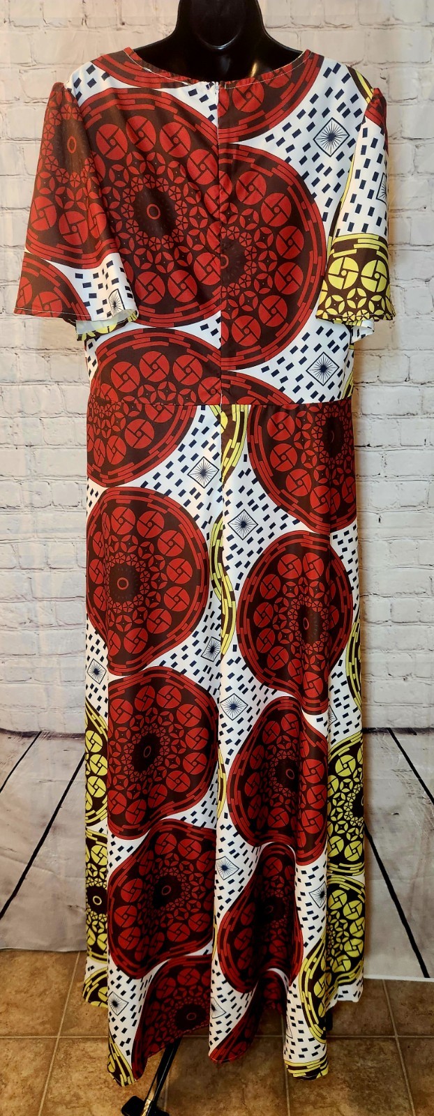 Faeriesty Elegant African Print Maxi Dress (Size XL)
