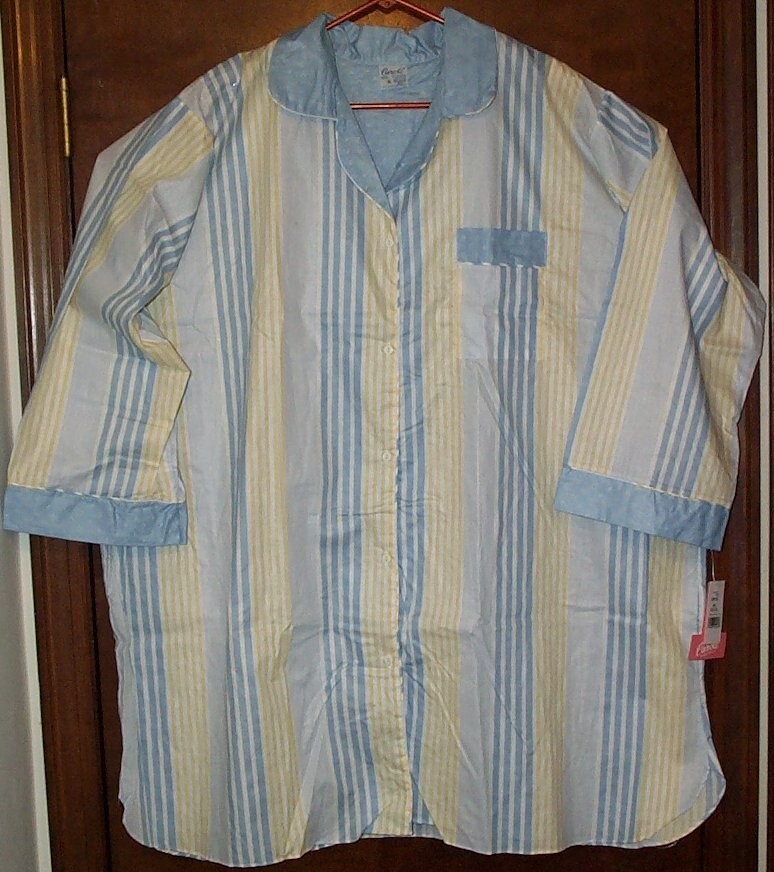 Size 3XL Night Shirt 100% Cotton Stripe USA Made like the Ol’ One Size Fits All
