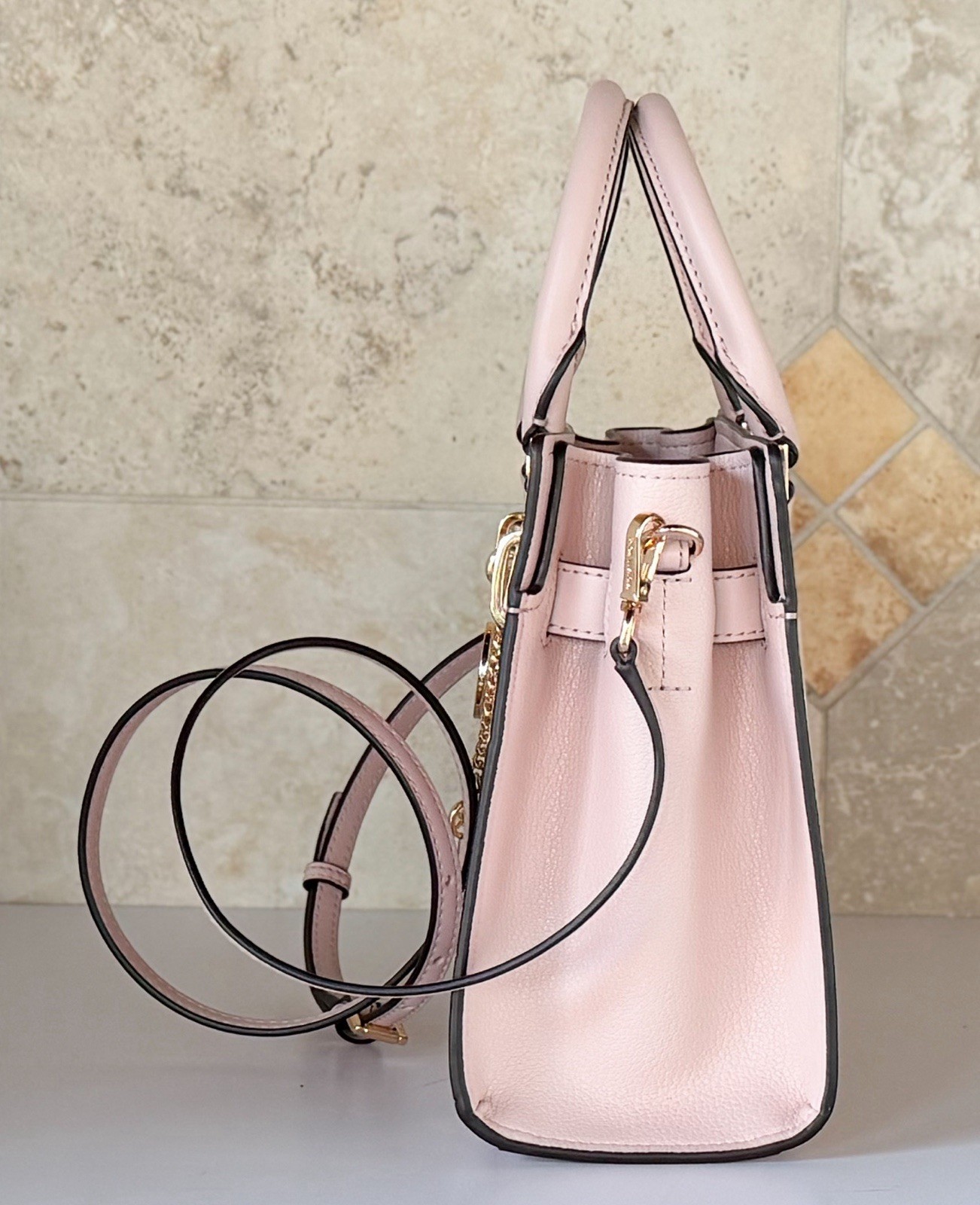 Michael Kors Hamilton Small Satchel Shoulder Crossbody Bag Exotic Pink Multi
