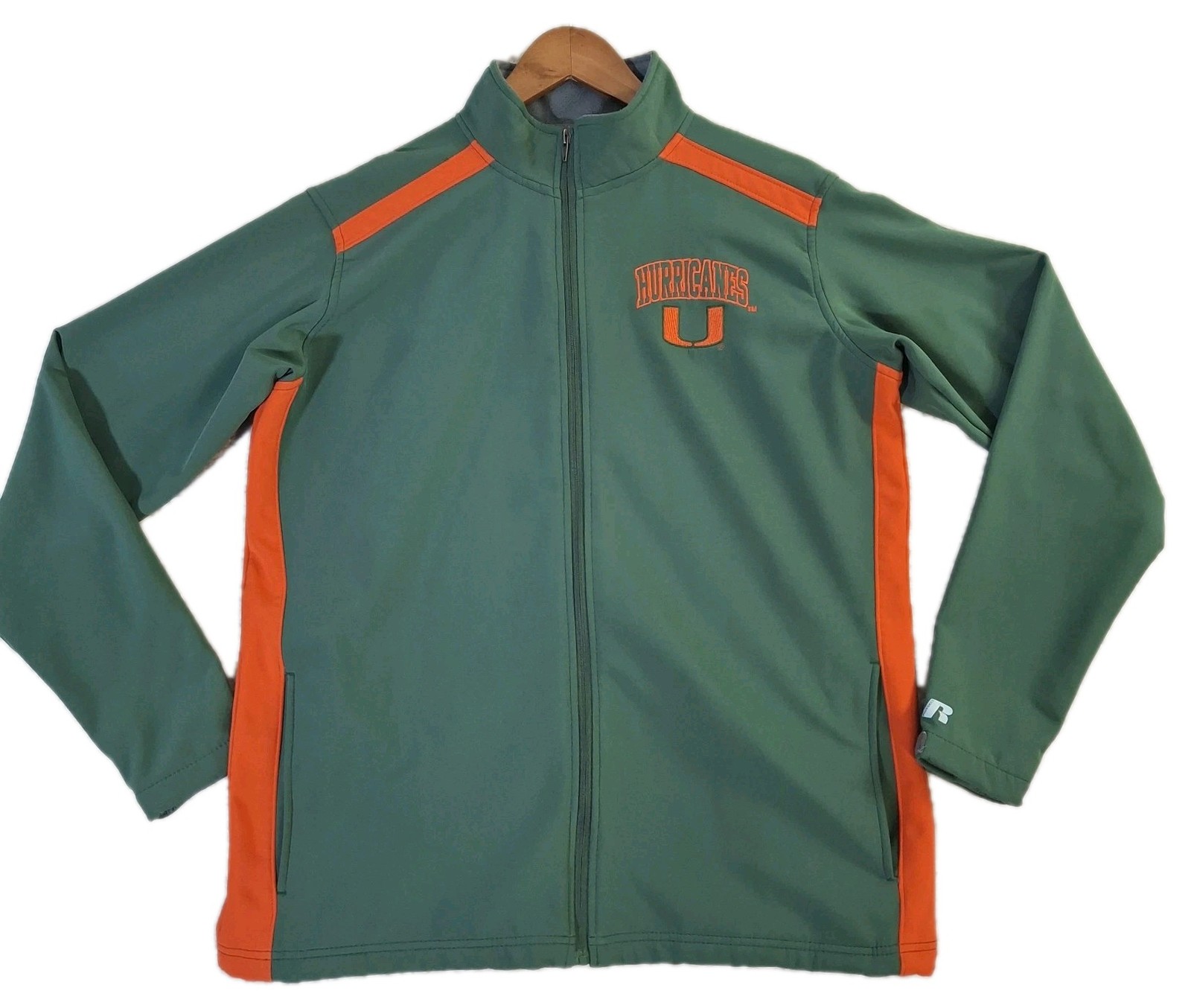 Miami Hurricanes Russell Athletic Track Jacket Men’s Medium Lined Performance