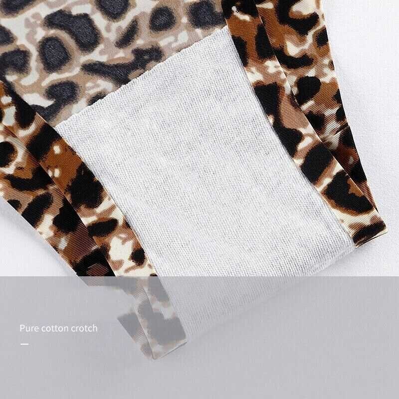 Silk Sexy Knickers Animal Print Print Low-Rise Panty Leopard Ladies Thongs