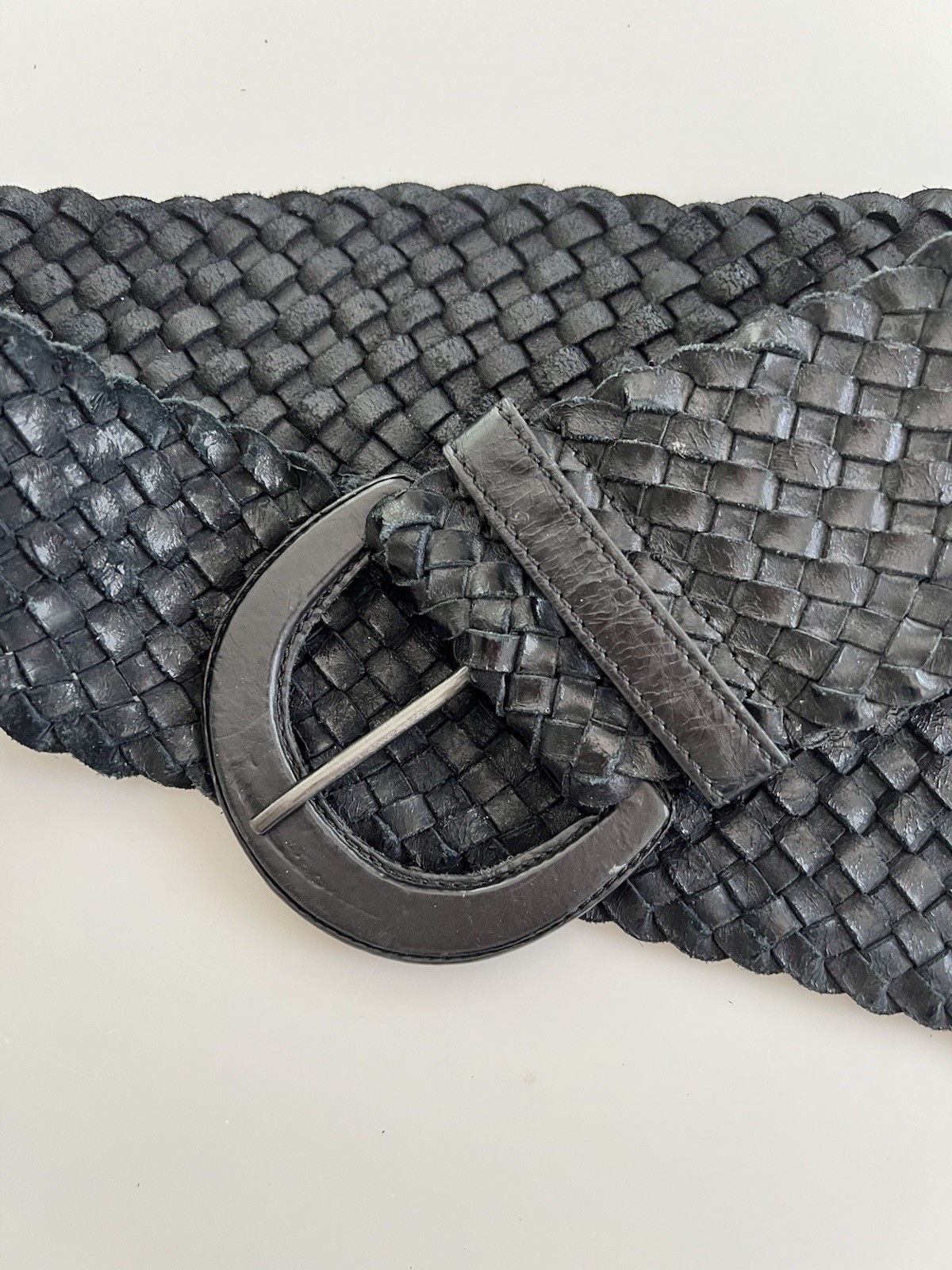 Armani Exchange Leather Extra Wide Statement Belt Black XS / S