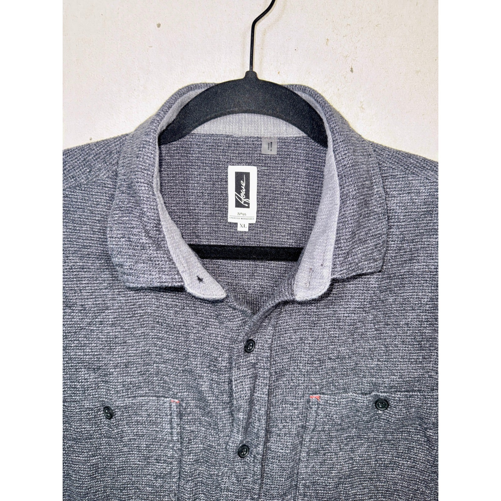 Howe N°65 Men’s Gray Button Down Shirt Long Sleeve Casual XL