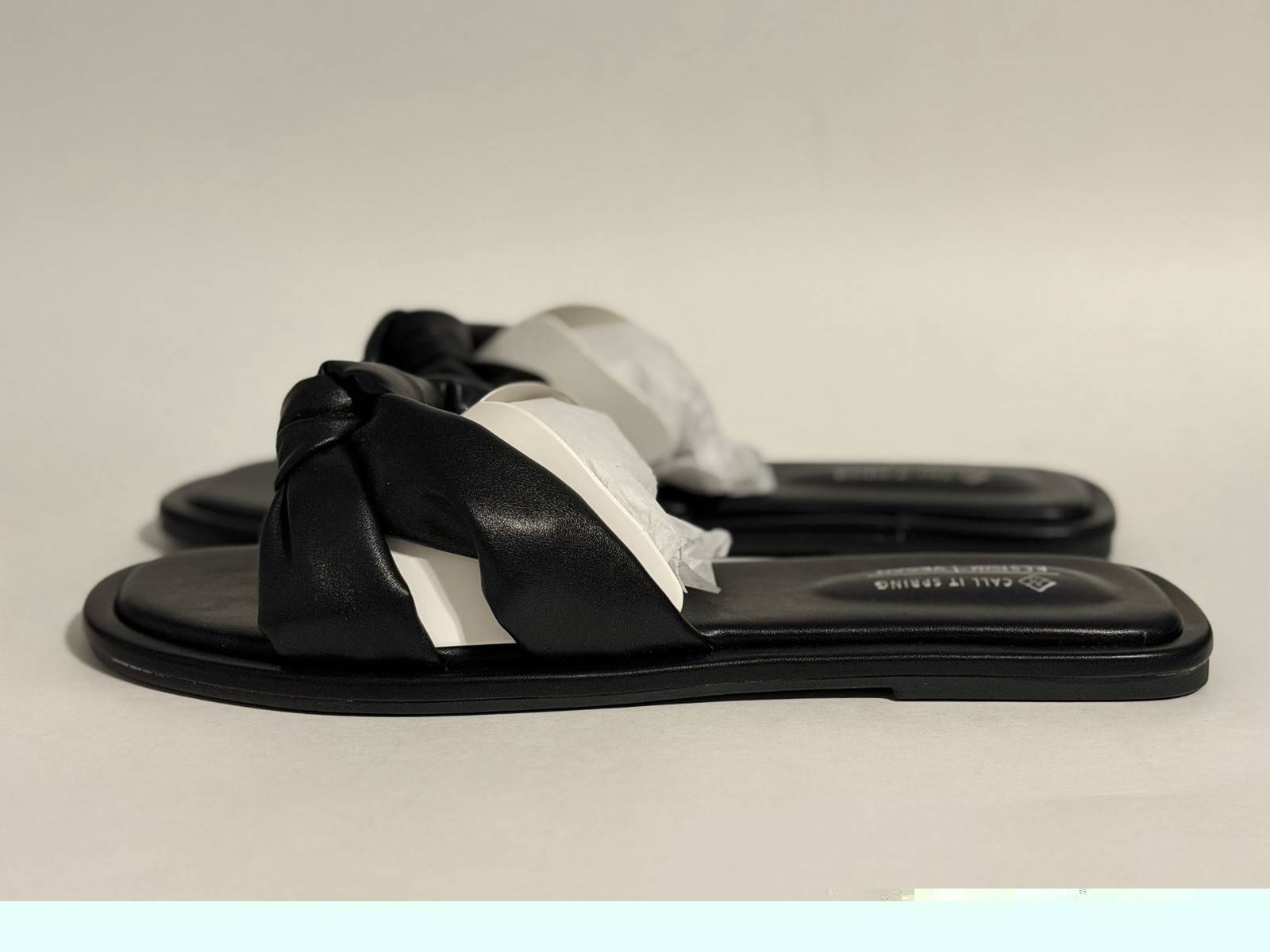 Call It Spring Apricot Slide Sandal Black – Women’s Size 8.5
