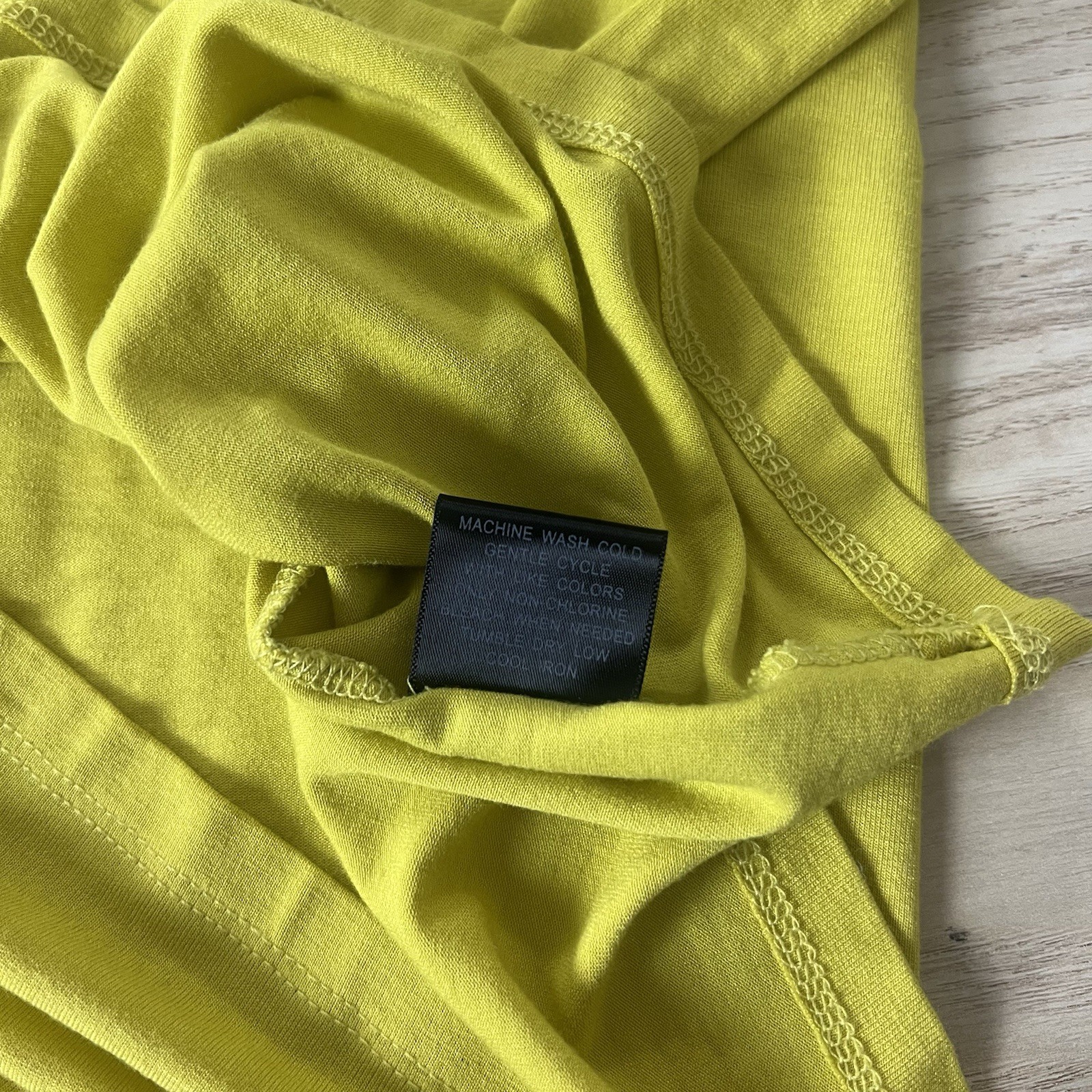 INC International Concepts Knit Top Medium Queen Anne Draped Cowl Neon Yellow